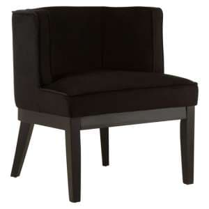Adalinise Rounded Velvet Bedroom Chair In Black - UK