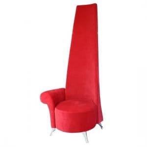 Adalyn Right Handed Potenza Chair In Red Fabric With Chrome Legs - UK