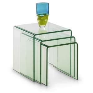 Acelynn Three Nest Of Tables In Clear Glass - UK
