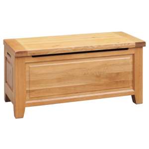 Adriel Wooden Blanket Box In Light Oak - UK