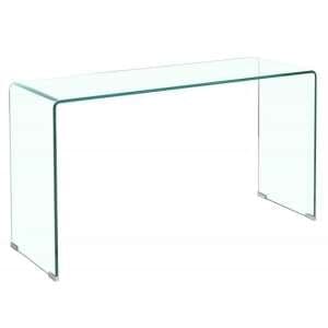 Afya Glass Console Table In Clear - UK