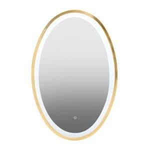 Agadir Oval Illuminated Bathroom Mirror In Gold Frame - UK