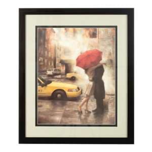Agatiyo Framed Couple Under Umbrella Wall Art In Assorted - UK