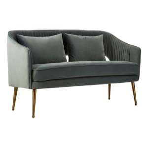 Agnetas Upholstered Velvet 2 Seater Sofa In Blue - UK
