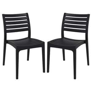 Albany Black Polypropylene Dining Chairs In Pair - UK