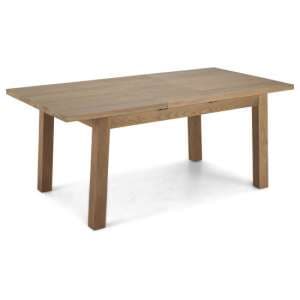 Albas Wooden Extending Dining Table In Planked Solid Oak - UK