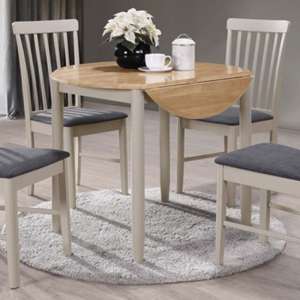 Alcor Round Drop Leaf Dining Set With 2 Chairs - UK