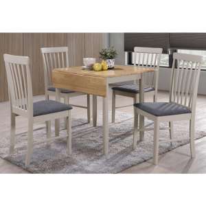 Alcor Square Drop Leaf Dining Set With 4 Chairs - UK