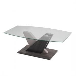 Alexa Glass Coffee Table In Dark Grey And Champagne High Gloss - UK