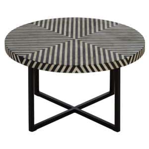 Algieba Round Wooden Coffee Table In Monochromatic Effect - UK
