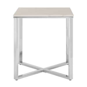 Alluras Square End Table With White Faux Marble Top    - UK