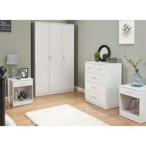 Probus Wooden Bedroom Furniture Set In White - UK