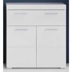 Amanda Floor Storage Cabinet In White Gloss With 2 Doors - UK