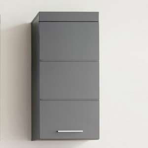 Amanda Wall Mounted Storage Cabinet In Grey And High Gloss Front - UK
