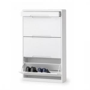 Magaly Modern Shoe Storage Cabinet In White High Gloss - UK