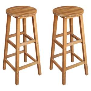 Annalee Brown Wooden Bar Stools In A Pair - UK