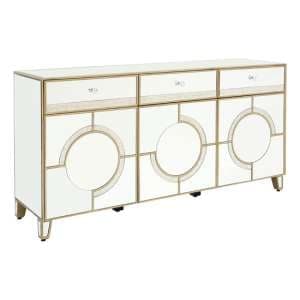 Antibes Mirrored Glass Sideboard In Antique Silver - UK
