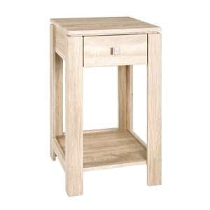 Apache Square Wooden Side Table In Light Oak With 1 Drawer - UK