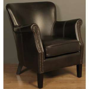 Aquarii Leather Air Fabric Lounge Armchair Dark Brown - UK