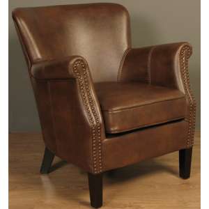 Aquarii Leather Air Fabric Lounge Armchair Tan - UK