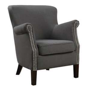 Aquarii Linen Fabric Lounge Armchair In Charcoal - UK