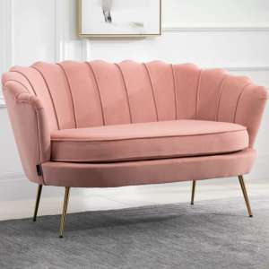 Arial Fabric 2 Seater Sofa In Coral - UK