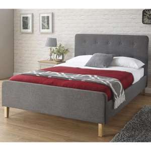 Alkham Fabric Double Bed In Grey - UK