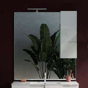 Aleta 100cm Bathroom Mirror And White Unit And LED Lights - UK