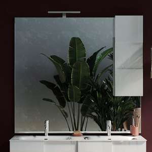 Aleta 120cm Bathroom Mirror And White Unit And LED Lights - UK