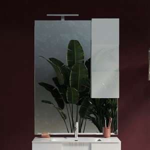 Aleta 80cm Bathroom Mirror And White Unit And LED Lights - UK