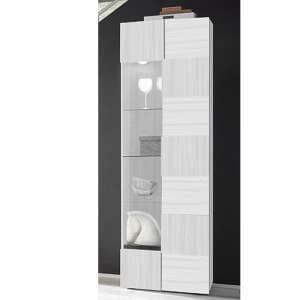 Aleta Wooden Display Cabinet In Eucalyptus Oak With 1 Door - UK