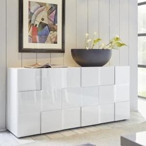 Aspen High Gloss Sideboard With 3 Doors In White - UK