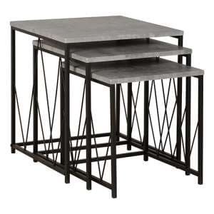 Alsip Nest of Tables In Concrete Effect And Black - UK