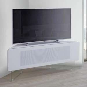 Adeja Corner High Gloss TV Stand In White - UK
