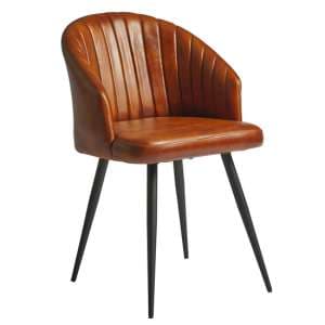 Bakewell Genuine Leather Tub Chair In Bruciato Tan - UK