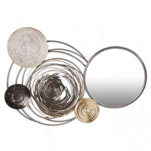 Banks Metal Wall Art In Silver And Gold With Mirror - UK