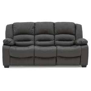 Barletta Upholstered Leather 3 Seater Sofa In Grey - UK