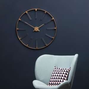 Bealie Round Metal Wall Clock In White And Gold - UK