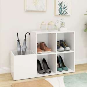 Bedros Wooden Hallway Shoe Storage Cabinet In White - UK