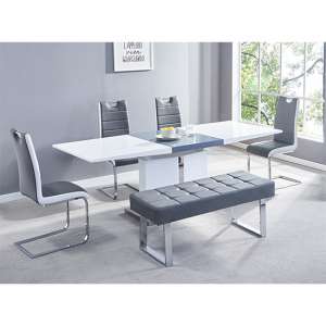 Belmonte Large Extending Dining Table 4 Petra Chairs And Bench - UK