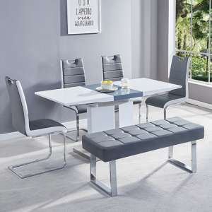 Belmonte Small Extending Dining Table 4 Petra Chairs And Bench - UK