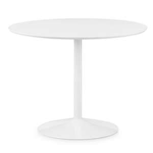 Balwina Round Wooden Dining Table In White - UK