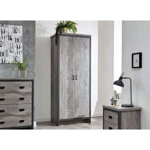 Balcombe Wooden 3Pc Bedroom Furniture Set In Grey - UK
