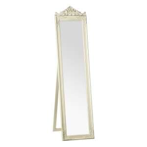 Boufoya Rectangular Floor Standing Cheval Mirror In Cream - UK
