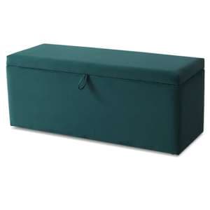 Bradenton Velvet Blanket Box In Green - UK