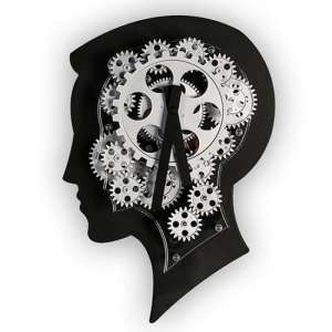 Brainwork Metal Wall Clock In Black And Silver Frame - UK
