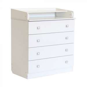 Braize Wooden 4 Drawers Chest With Changing Top In White - UK