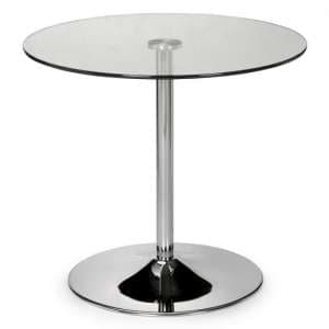 Kalei Round Clear Glass Dining Table With Chrome Base - UK
