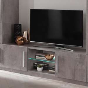 Breta TV Stand Grey Marble Effect With High Gloss And LED - UK