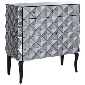 Brice Mirrored Glass Sideboard With 2 Doors 2 Drawers In Silver - UK